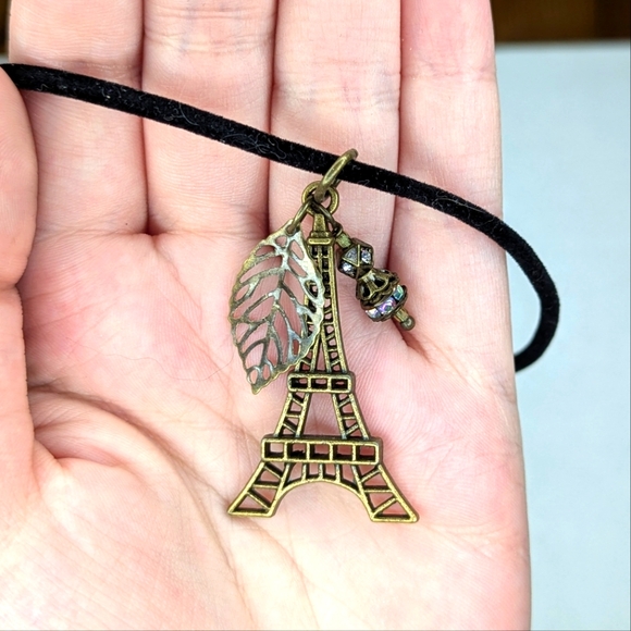 Boho Eiffel Tower Pendant Necklace - Picture 5 of 7